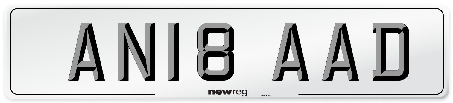 AN18 AAD Number Plate from New Reg